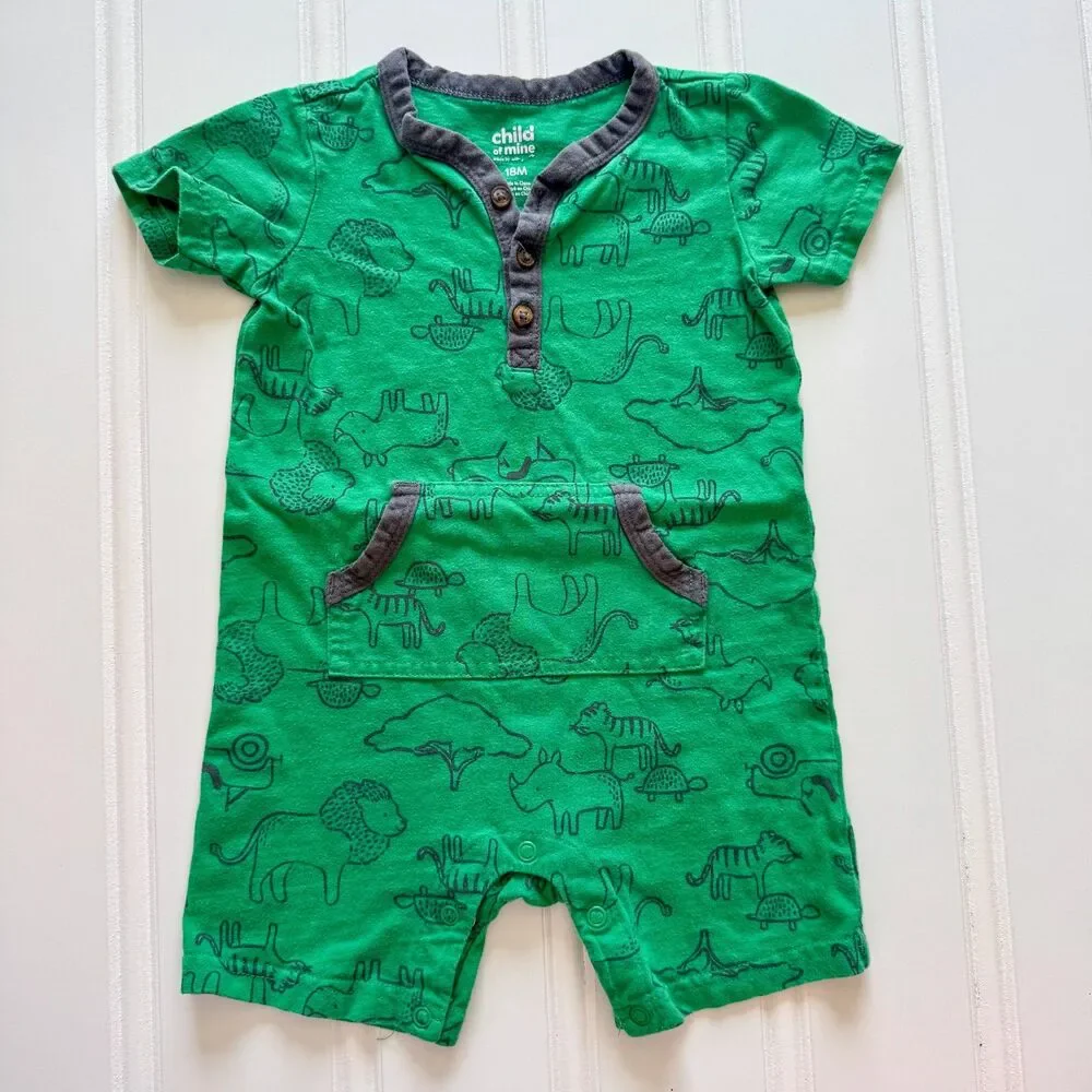 4/$10 - Child of Mine by Carter's Animals Baby Toddler Cotton Romper